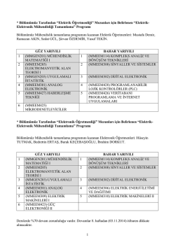 Mühendislik Tamamlama Programı Duyurusu