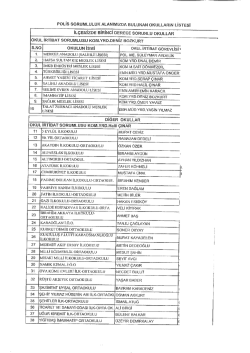 İL&Ccedil;EMİZDE BİRİNCİ DERECE SORUMLU oKuLLAR