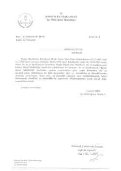 Tc - Bodrum İlçe Milli Eğitim Müdürlüğü