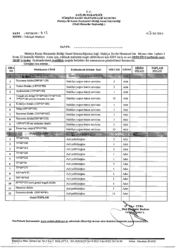 T. C. - Malatya İli Kamu Hastaneleri Birliği Genel Sekreterliği