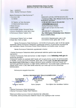 Banka Promosyon İhalesi - Babadağ İlçe Milli Eğitim Müdürlüğü