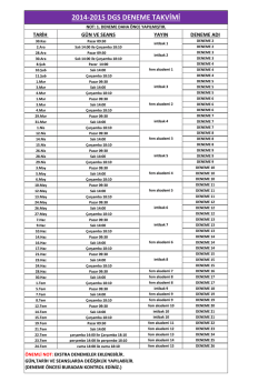 2014-2015 DGS DENEME TAKVİMİ