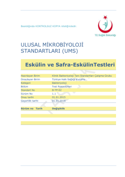 Bile-esk&uuml;lin hidrolizi - T&uuml;rkiye Halk Sağlığı Kurumu