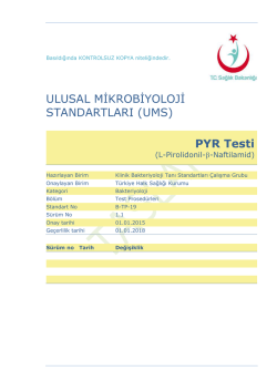 PYR testi - Türkiye Halk Sağlığı Kurumu