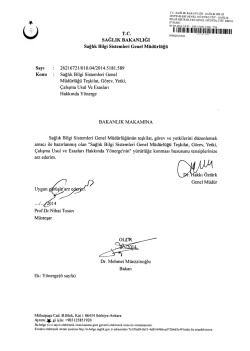 Sağlık Bilgi Sistemleri Genel M&uuml;d&uuml;rl&uuml;ğ&uuml; Teşkilat