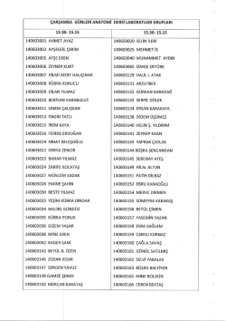 &ccedil;ARŞAMBA G&Uuml;NLERİ ANAToMi