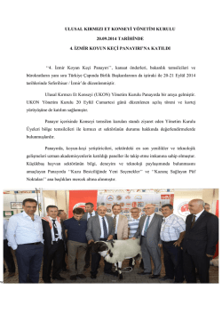 4. İzmir Koyun Ke&ccedil;i Panayırı Bilgi Notu