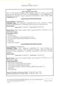 Ahiler Kalkınma Ajansı MDP İlanı