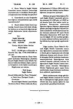 TBMM B : 105 20. 6 . 1989 O : 1 4. Enver Yelken* in Sağlık Meslek