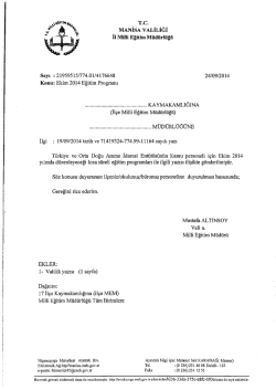 T.c. MANİSA vALİLİĞİ İl Milli Eğitim M&uuml;d&uuml;rl&uuml;ğ&uuml;