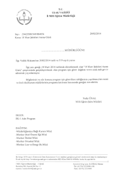 18 Mart Şehitleri Anma G&uuml;n&uuml; Programı