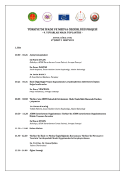 Toplantı programı i&ccedil;in tıklayınız.
