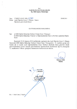 23-24 Ağustos 2014 tarihlerinde yapılacak olan A&ccedil;ık &Ouml;ğretim Lisesi