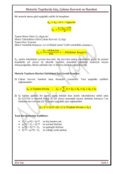 Motorlu Taşıtlarda Güç, Çekme Kuvveti ve Hareket