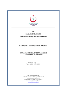 Damacana İmha Takip Yazılımı Gerekler Dokümanı