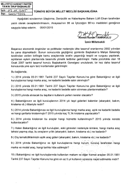 MiLLiYET&ccedil;l HAREKET PARTlsl T.B..M.ıvı. GRUP BAŞKANLıGı