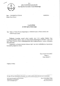 Talim ve Terbiye Kurulu Başkanlığının Kararı