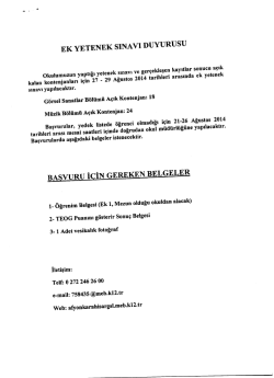 M&uuml;d&uuml;rl&uuml;ğ&uuml;m&uuml;z&uuml;n konu ile ilgili ek yetenek sınav duyurusu.