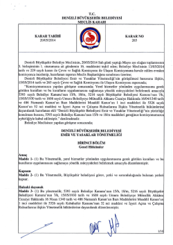 Denizli B&uuml;y&uuml;kşehir Belediyesi Emir ve Yasaklar