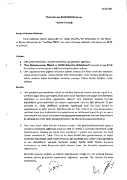 21.03.2014 Tarihli Toplantı Tutanağı