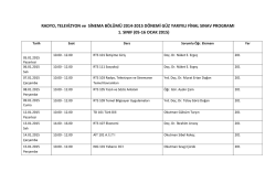 2014-15 G&uuml;z D&ouml;nemi Radyo Televizyon ve Sinema B&ouml;l&uuml;m&uuml; Final