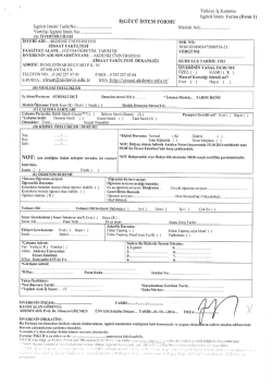 IŞGUCU ISTEM FORMU İşg&uuml;c&uuml; İstemi Tarih/No