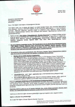 s Eyl&uuml;l 2014 - Sakarya &Uuml;niversitesi