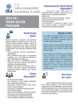 2014 Teknik Destek Rehberi - Orta Karadeniz Kalkınma Ajansı