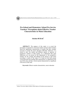 Pre-School and Elementary School Pre-Service Teachers