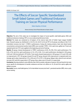 The Effects of Soccer Specific Standardized Small-Sided