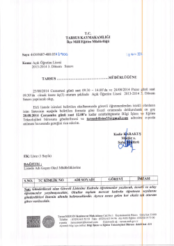 İl&ccedil;e Milli Eğitim M&uuml;d&uuml;rl&uuml;ğ&uuml; Yazısı - tarsus il&ccedil;e mill&icirc; eğitim m&uuml;d&uuml;rl&uuml;ğ&uuml;