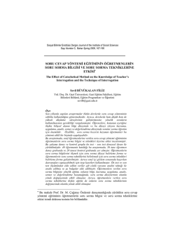soru cevap y&ouml;ntemi eğitiminin &ouml;ğretmenlerin soru sorma bilgisi ve