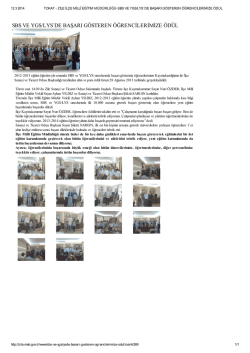 SBS ve YGSLYS&acute;De Başarı G&ouml;steren &Ouml;ğrencilerimize &Ouml;d&uuml;l