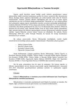 Sigortacılık Bilin&ccedil;lendirme ve Tanıtım Stratejisi