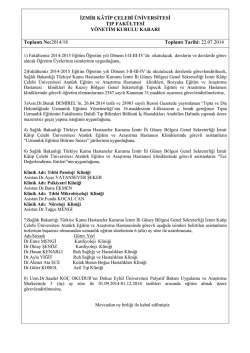 YKK.22.07.2014 - Tıp Fakültesi - İzmir Katip Çelebi Üniversitesi