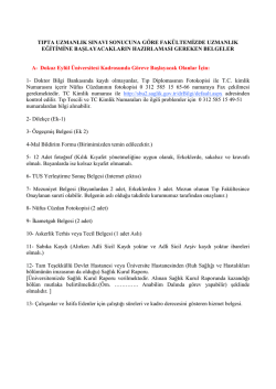 tıpta uzmanlık sınavını kazananlar i&ccedil;in başvuru belgeleri