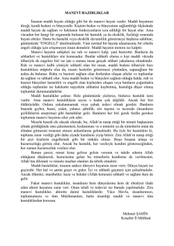 manevi hazırlıklar