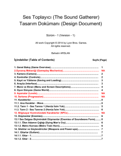 Ses Toplayıcı (The Sound Gatherer) Tasarım Dok&uuml;manı (Design