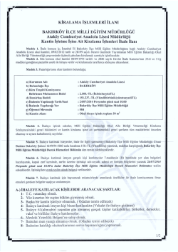 Atak&ouml;y Cumhuriyet Anadolu Lisesi Kantin İhale ilanı