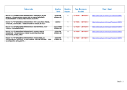 &Uuml;niversite Kadro T&uuml;r&uuml; Kadro Sayısı Son Başvuru Tarihi İlan Linki