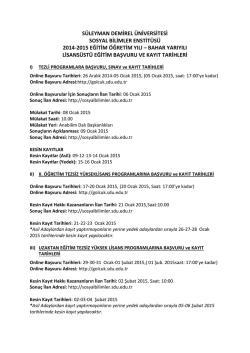 s&uuml;leyman demirel &uuml;niversitesi sosyal bilimler enstit&uuml;s&uuml; 2014