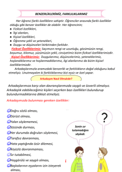 Arkadaşınızda bulunmasını istediğiniz &ouml;zellikleri işaretleyiniz
