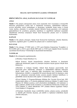 SELÇUK KENT KONSEYİ ÇALIŞMA