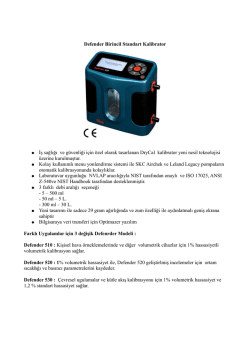 Defender Birincil Standart Kalibrator İş sağlığı ve