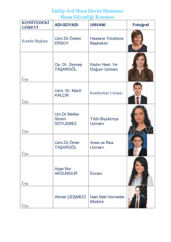 İskilip Atıf Hoca Devlet Hastanesi Hasta G&uuml;venliği Komitesi