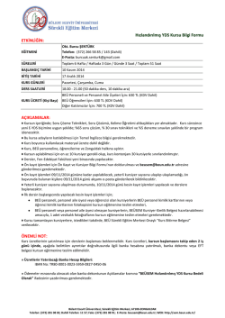 Hızlandırılmış YDS Kursu Bilgi Formu ETKİNLİĞİN - beüsem