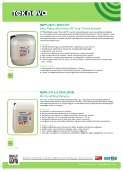 NOVA PLATE WASH UV Kalıp Kimyasalları/Nova UV