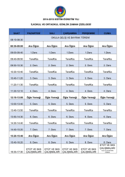 G&uuml;nl&uuml;k Zaman &Ccedil;izelgesi