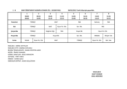 1-B Sınıfı Ders Programı