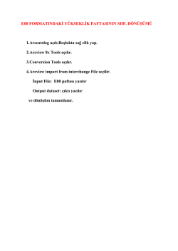 E00 FORMATINDAKİ Y&Uuml;KSEKLİK PAFTASININ SHP. D&Ouml;N&Uuml;Ş&Uuml;M&Uuml;